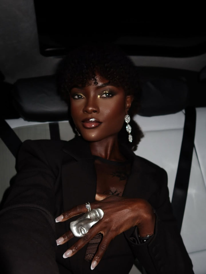 Half face Mask Statement Adjustable Ring - Trufacebygrace