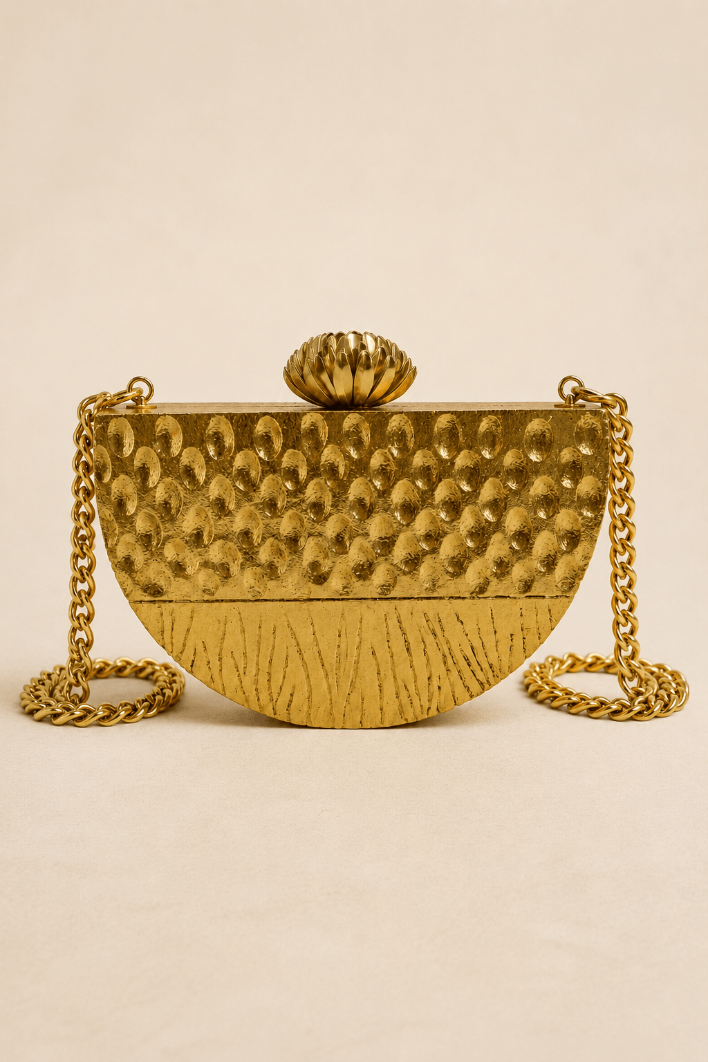 Half-Moon Gilded Clutch Bag - Trufacebygrace