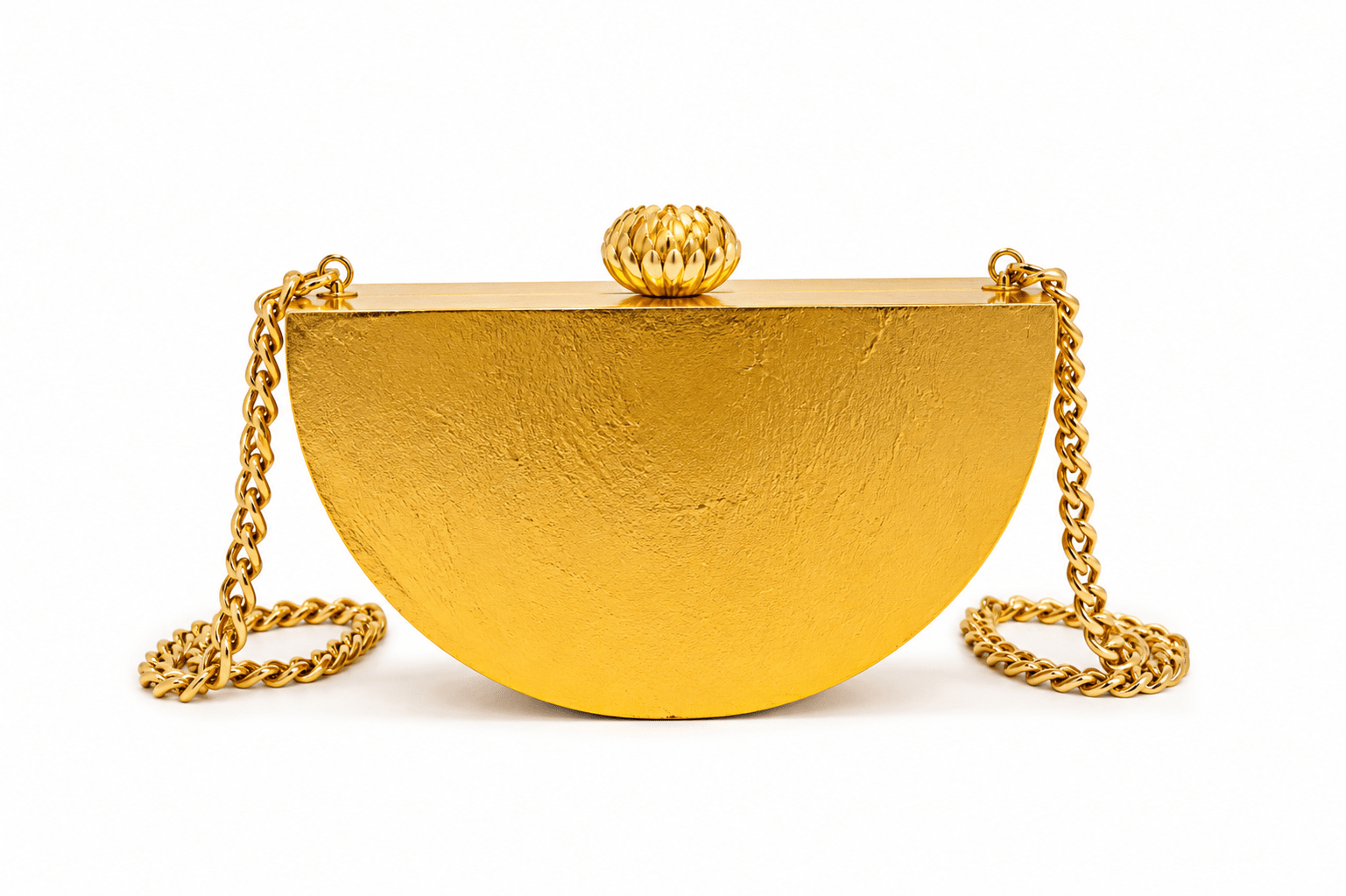Half - Moon Gilded Clutch Bag - Trufacebygrace
