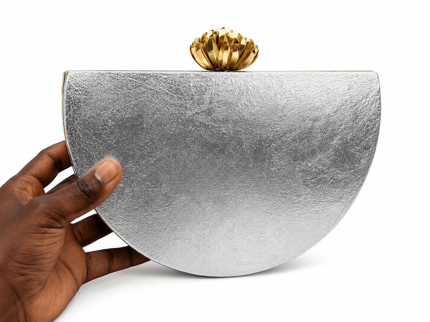 Half - Moon Gilded Clutch Bag - Trufacebygrace