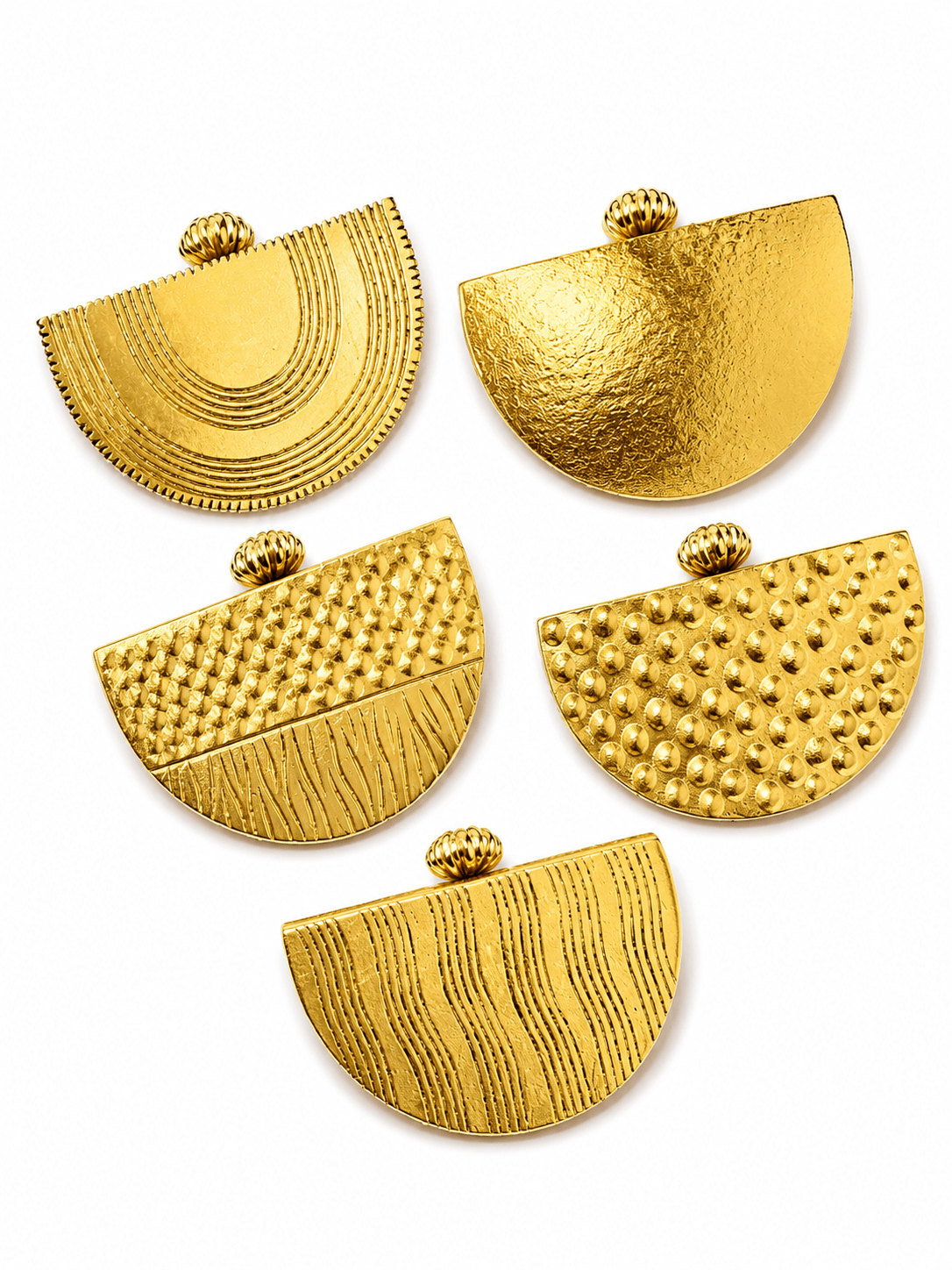 Half - Moon Gilded Clutch Bag - Trufacebygrace