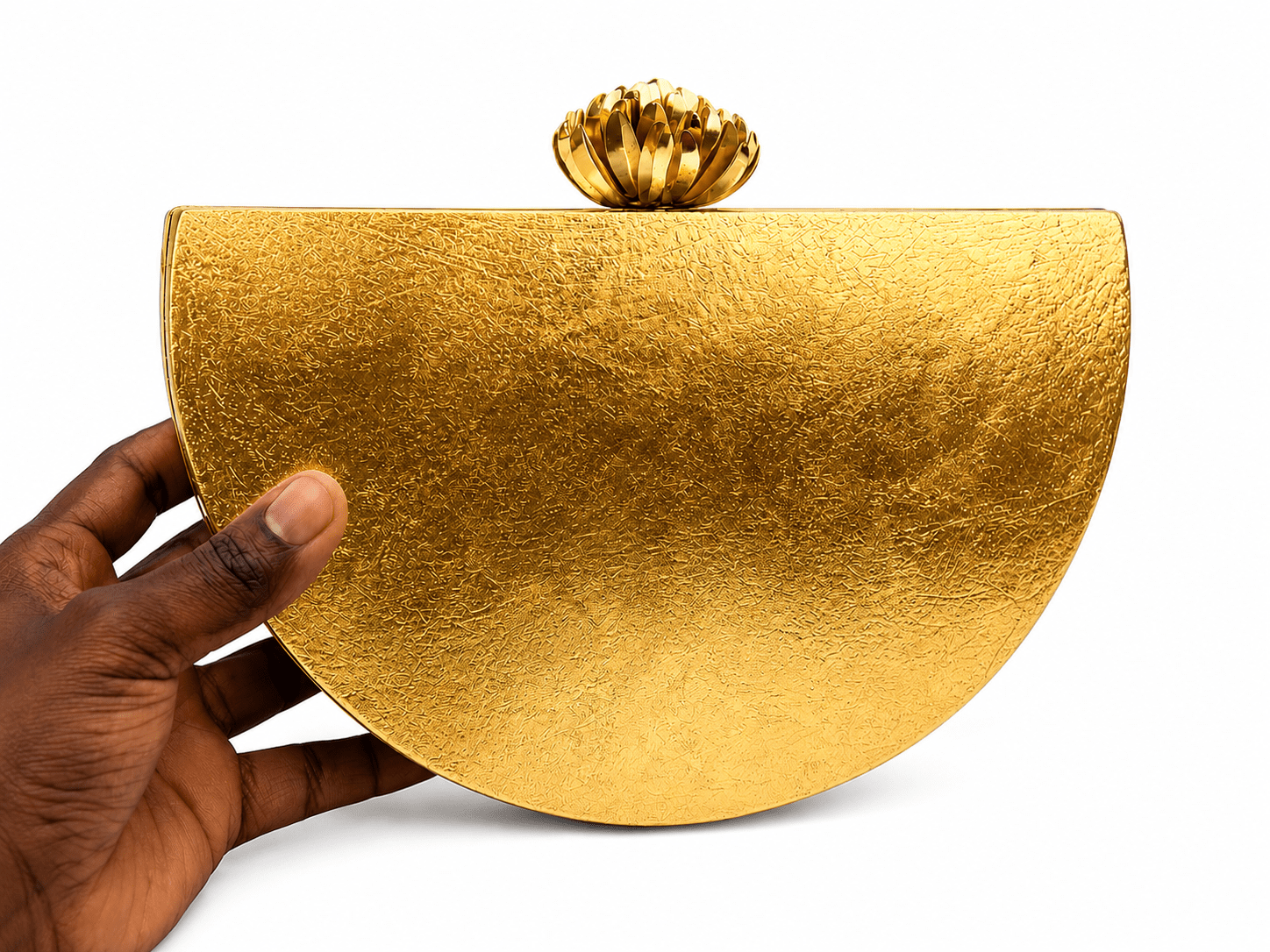 Half - Moon Gilded Clutch Bag - Trufacebygrace