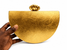 Half - Moon Gilded Clutch Bag - Trufacebygrace