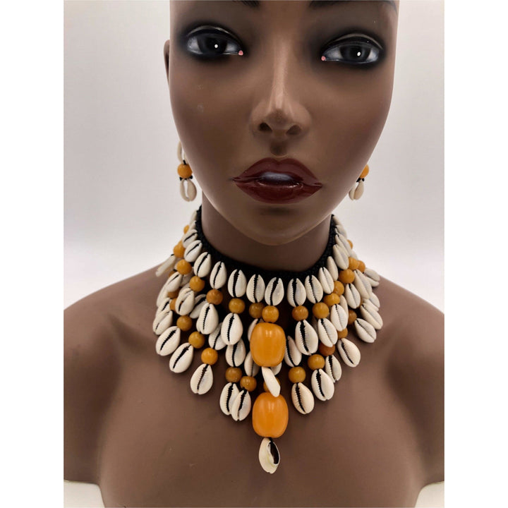 Halimato Cowry Shell Necklace Set - Trufacebygrace