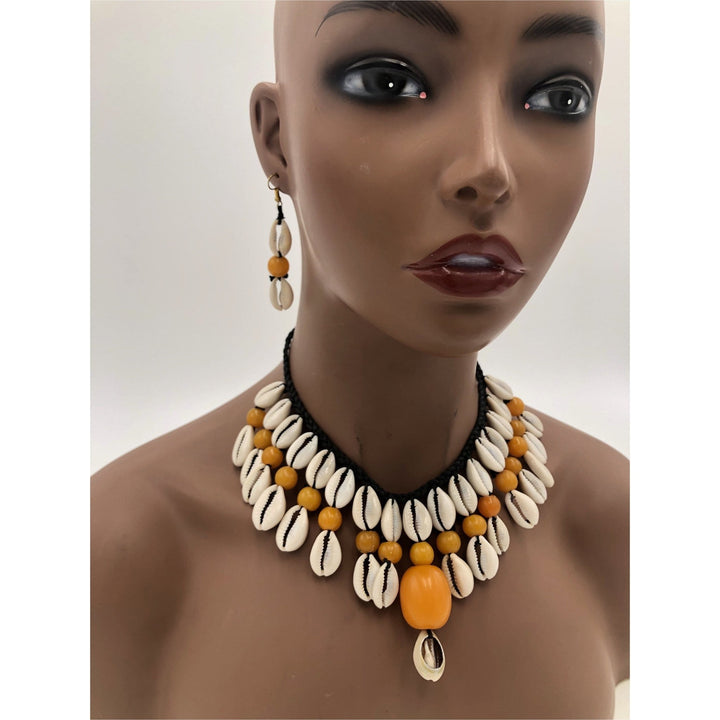 Halimato Cowry Shell Necklace Set - Trufacebygrace