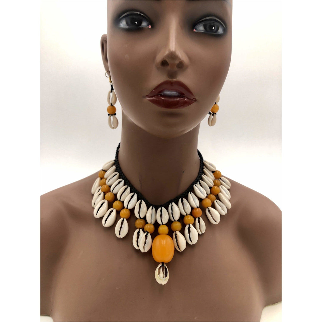 Halimato Cowry Shell Necklace Set - Trufacebygrace