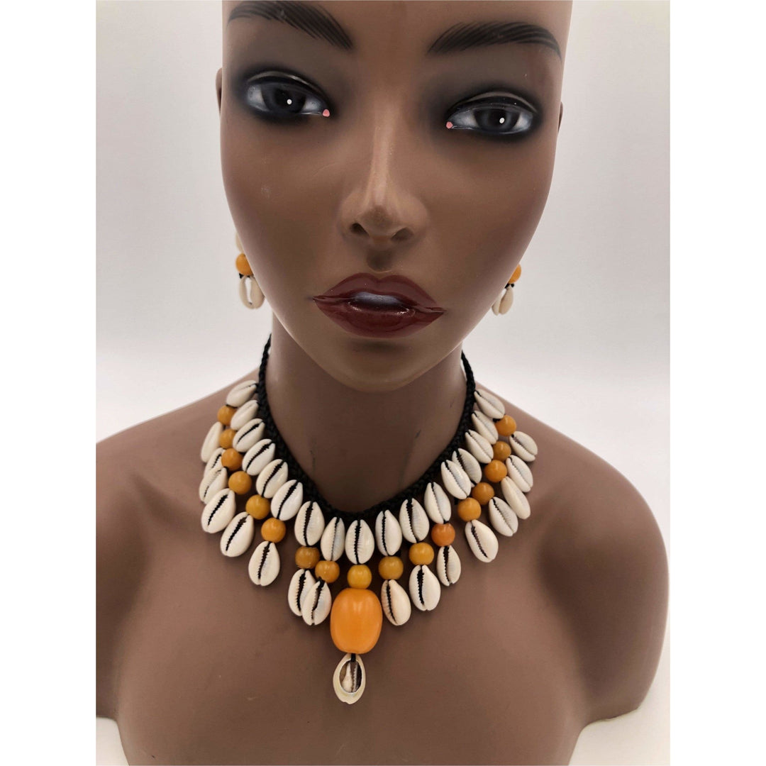 Halimato Cowry Shell Necklace Set - Trufacebygrace