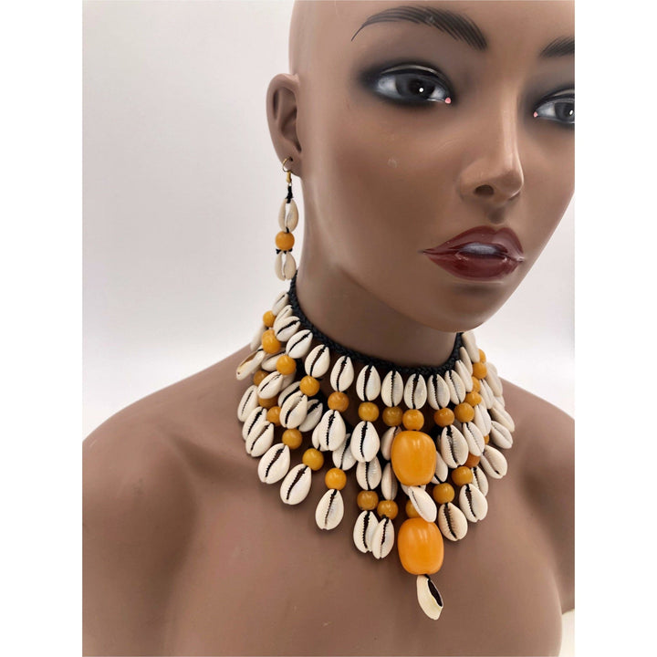 Halimato Cowry Shell Necklace Set - Trufacebygrace