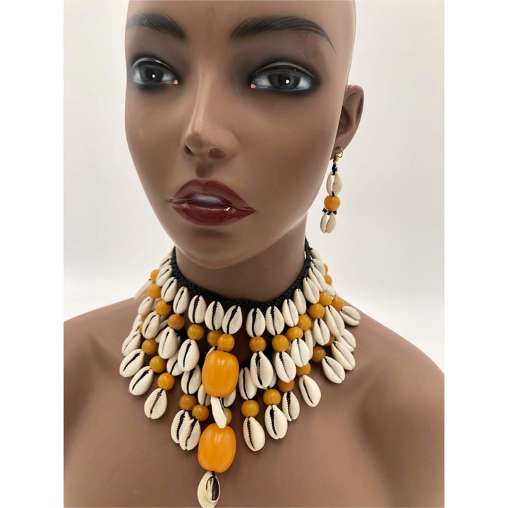 Halimato Cowry Shell Necklace Set - Trufacebygrace