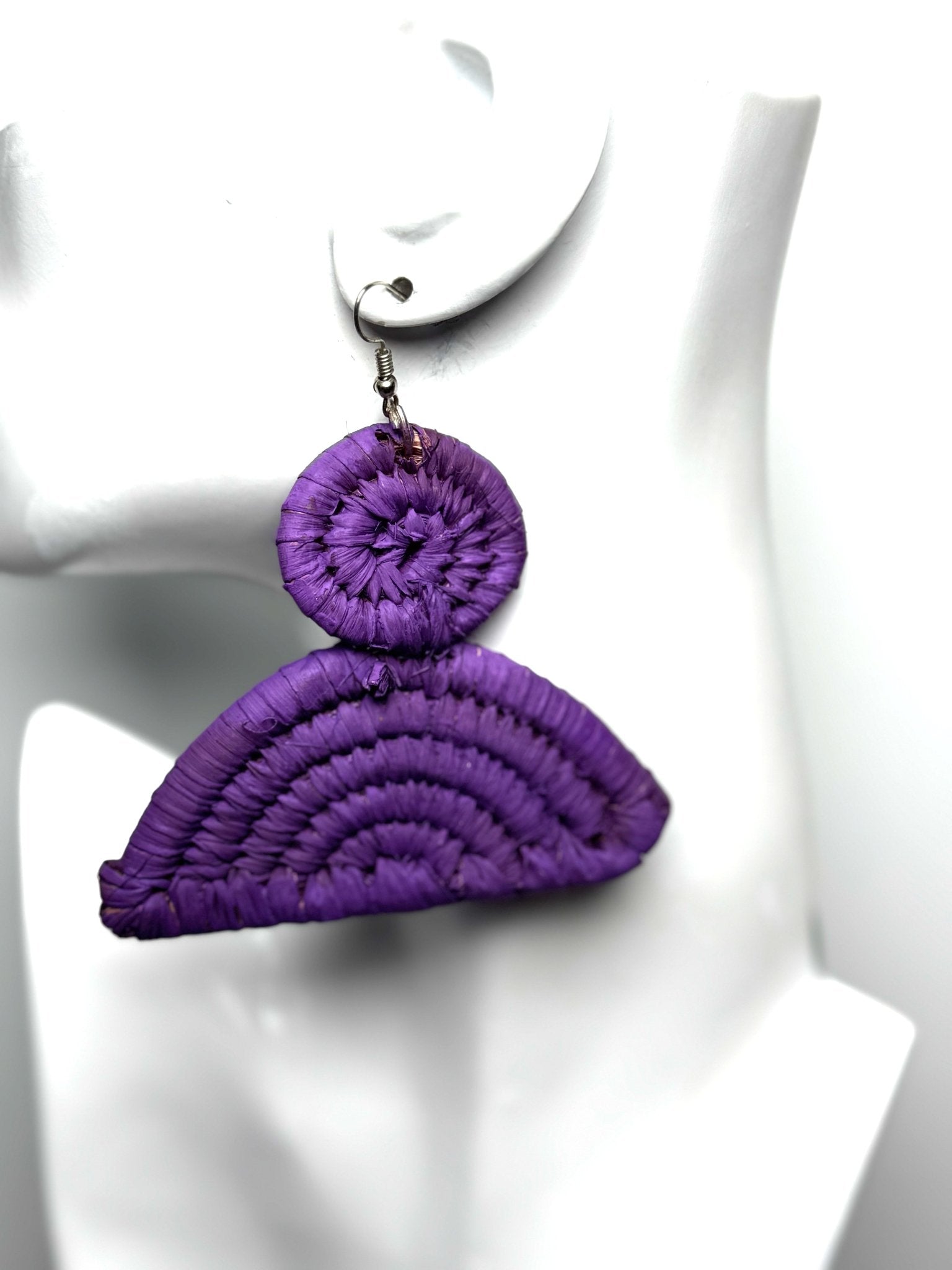 Handwoven Raffia Earrings - Trufacebygrace