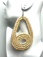 Handwoven Raffia Earrings - Trufacebygrace