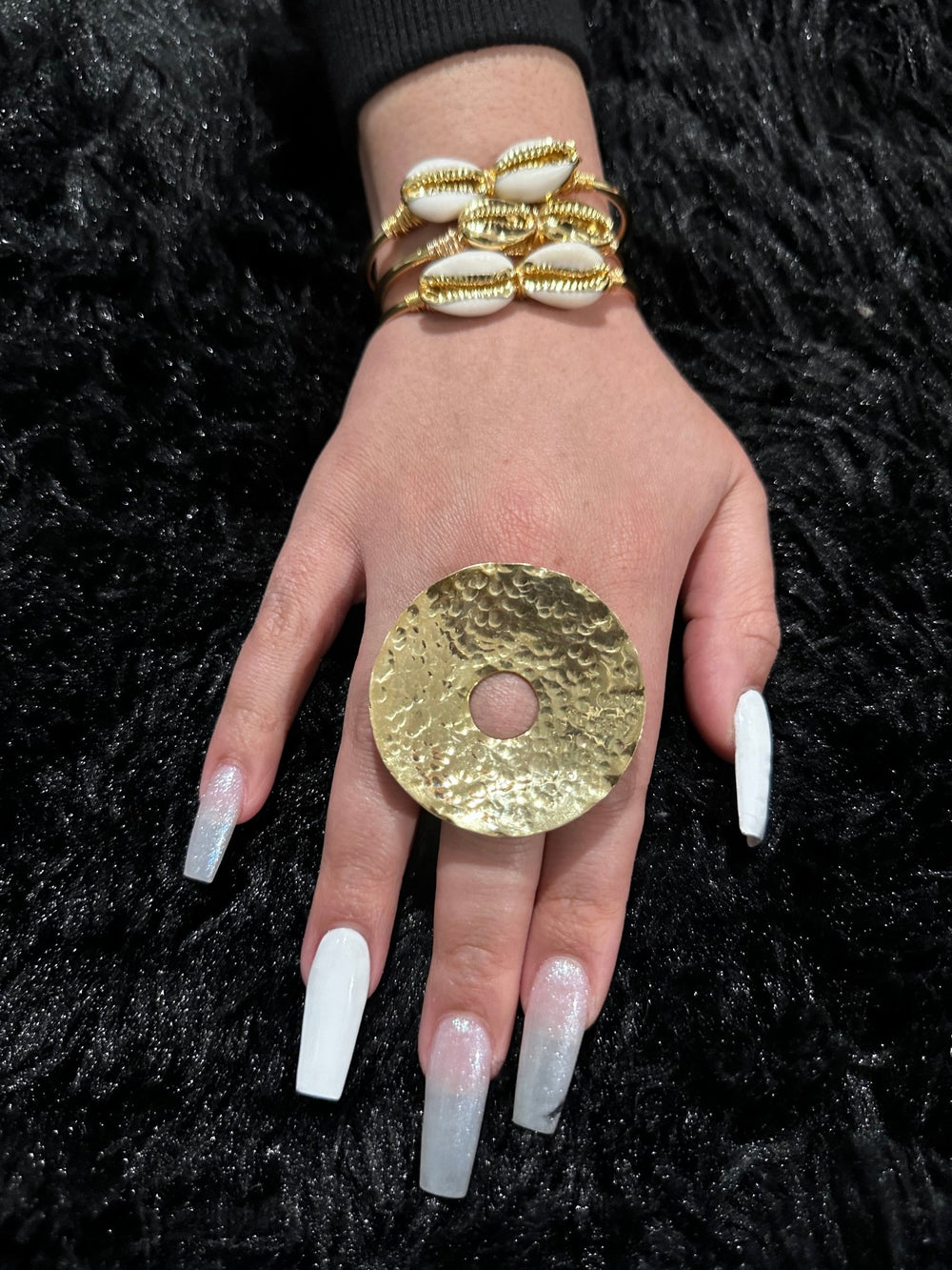 Hollow Circle with Hole Brass Statement Ring - Trufacebygrace