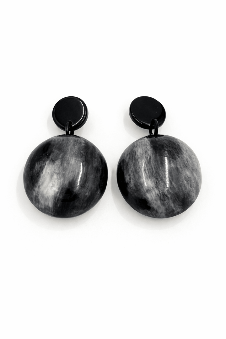 Horn Orb Statement Earrings - Trufacebygrace