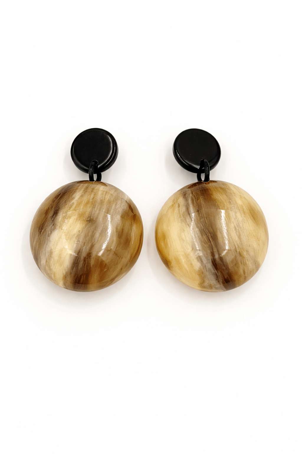 Horn Orb Statement Earrings - Trufacebygrace