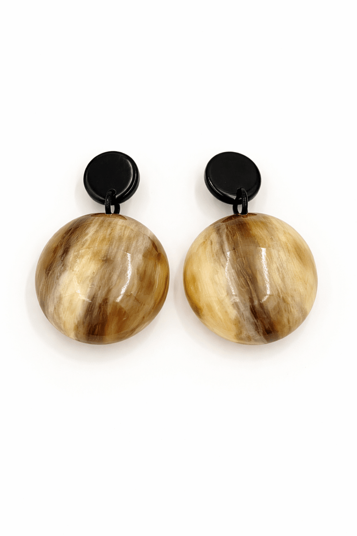 Horn Orb Statement Earrings - Trufacebygrace