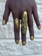 Hwenanimbi African mask brass ring - Trufacebygrace