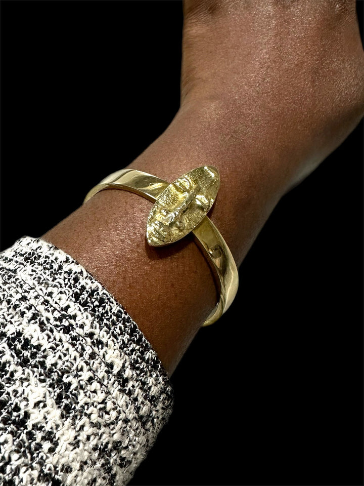 Hwɛnanim Yɔɔ African Mask Brass Bracelet - Trufacebygrace