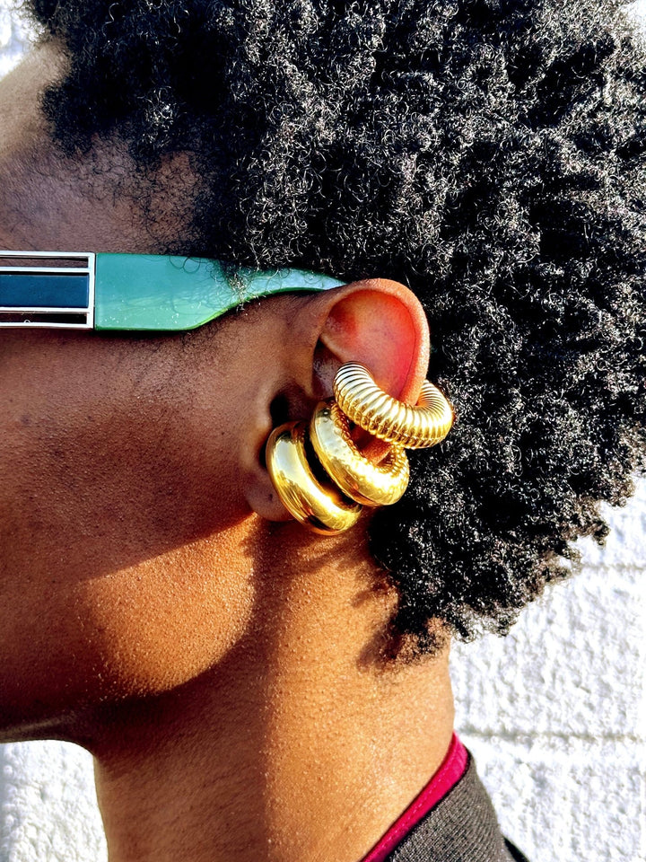 Hyehyɛwaso Chunky gold plated Ear Cuffs - Trufacebygrace