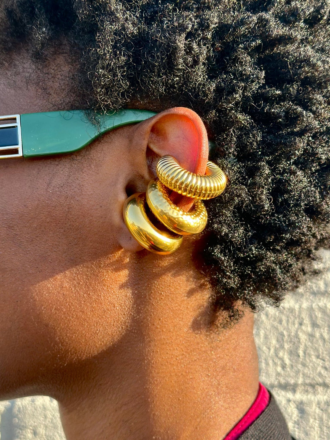 Hyehyɛwaso Chunky gold plated Ear Cuffs - Trufacebygrace