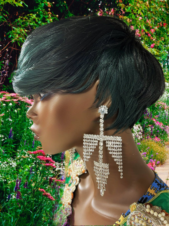 I am Woman Rhinestone Earrings - Trufacebygrace