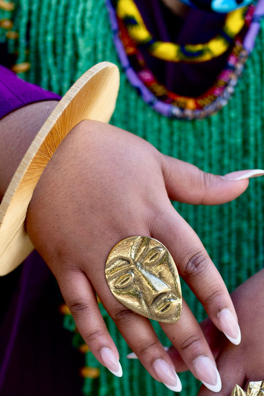 I will conquer African Face Mask Brass Ring - Trufacebygrace