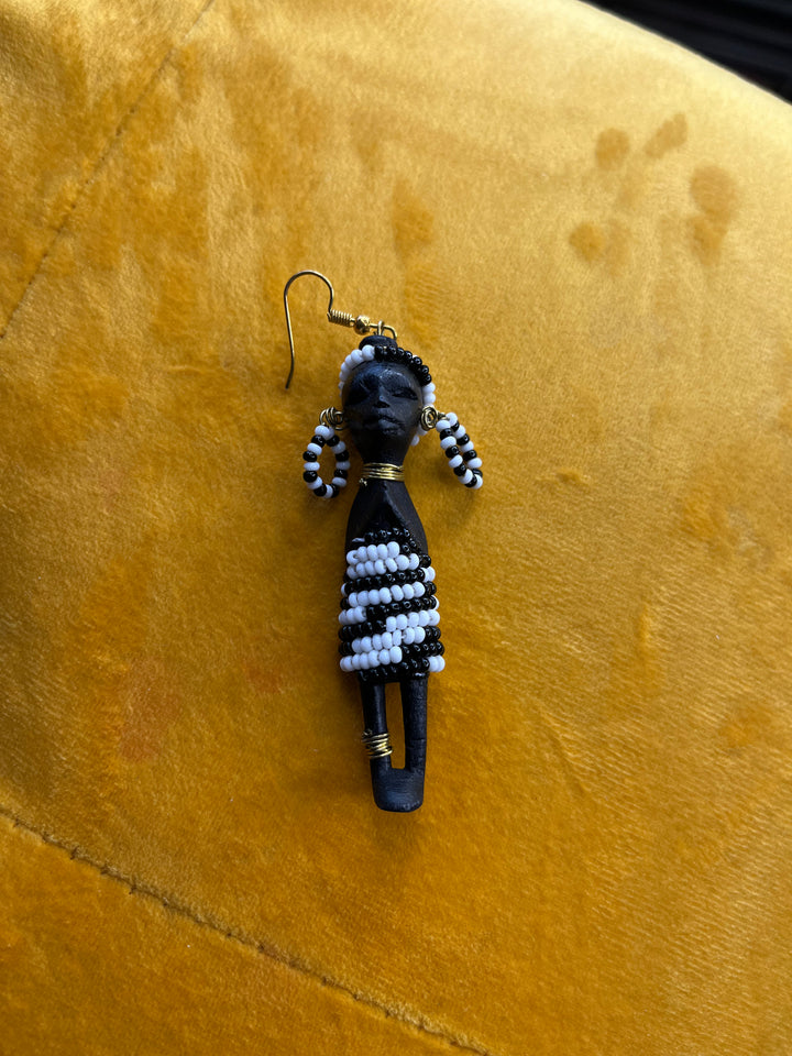 The Aunties Wood and Bead Earrings