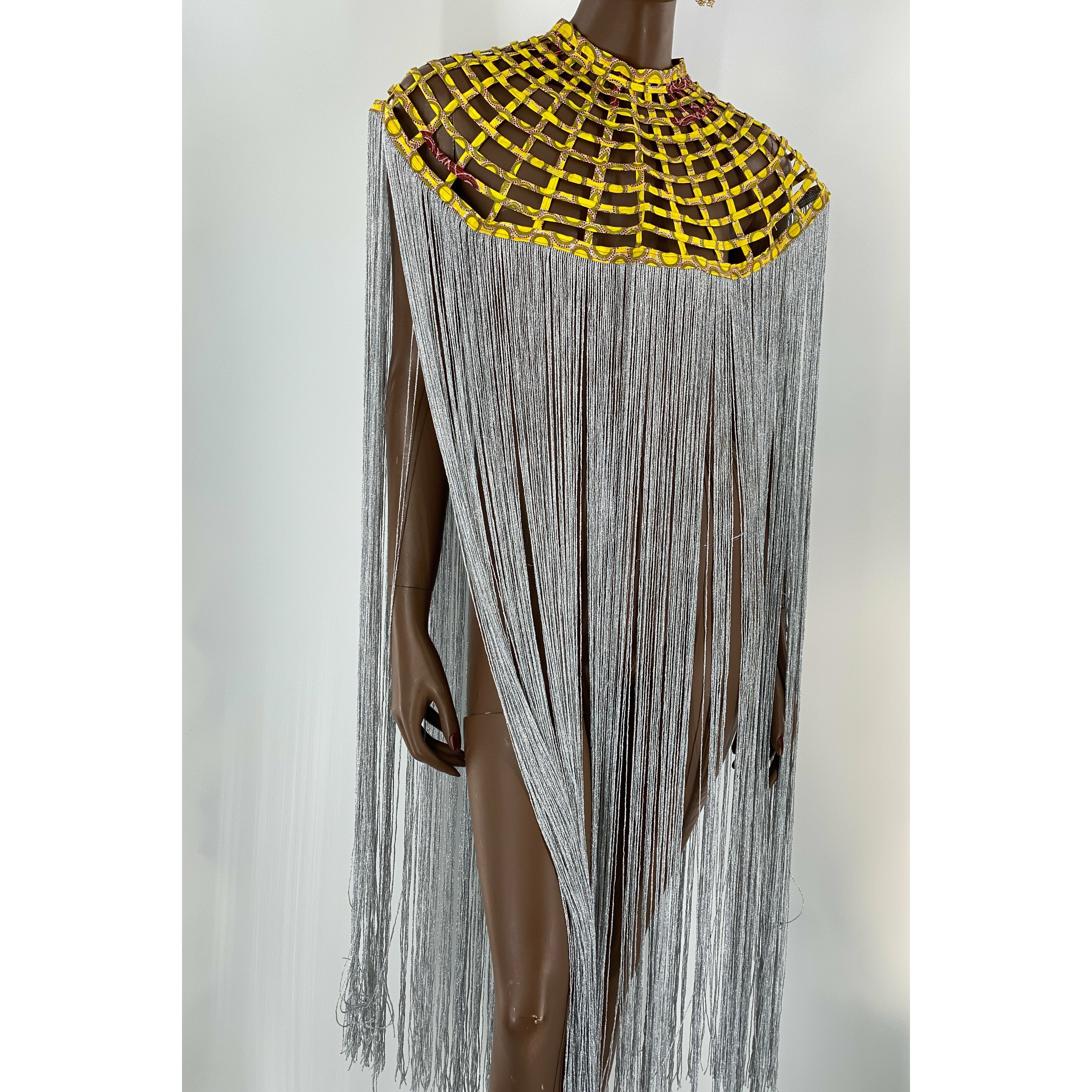 【Acka】cape fringe tops COS Fringed Open-Knit Cape Top | endource
