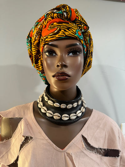 Premium Okoye cowry and Leather Choker