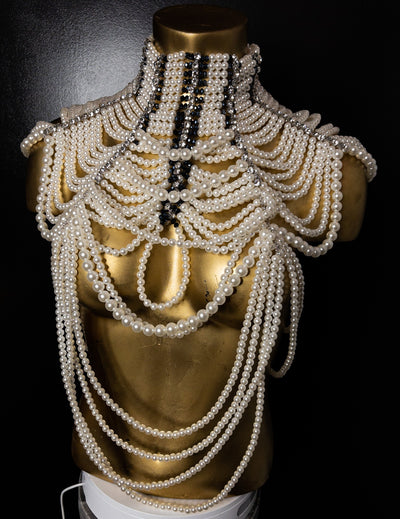 Empress Zaire Pearl and Rhinestone Necklace