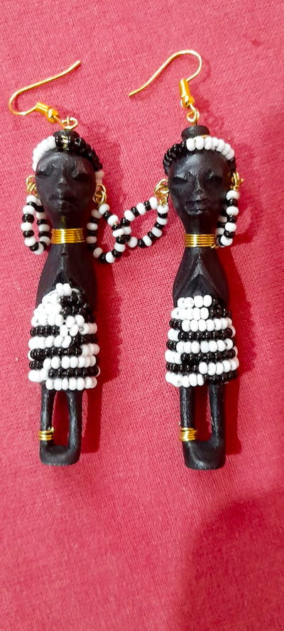 The Aunties Wood and Bead Earrings