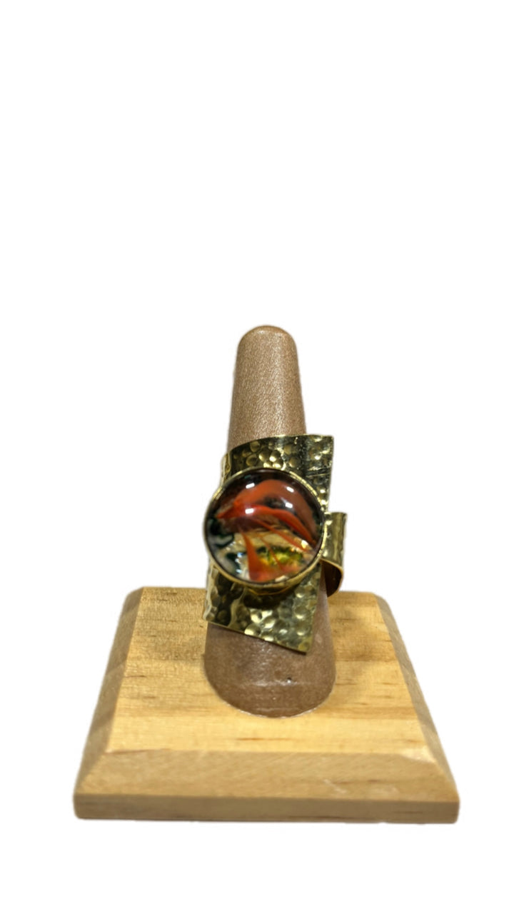 UPINDE Wraparound stone and Brass Ring