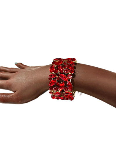 Red Gia evening stretch bracelet