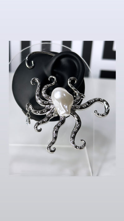 Octopus Pearl Crystal chic Ear cuff