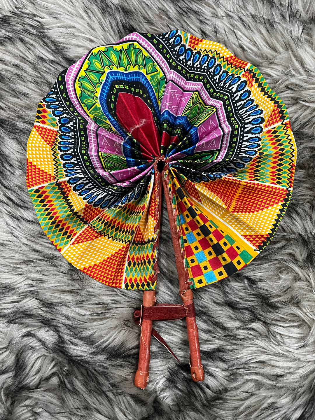Bisan Ankara and Leather Foldable Fan