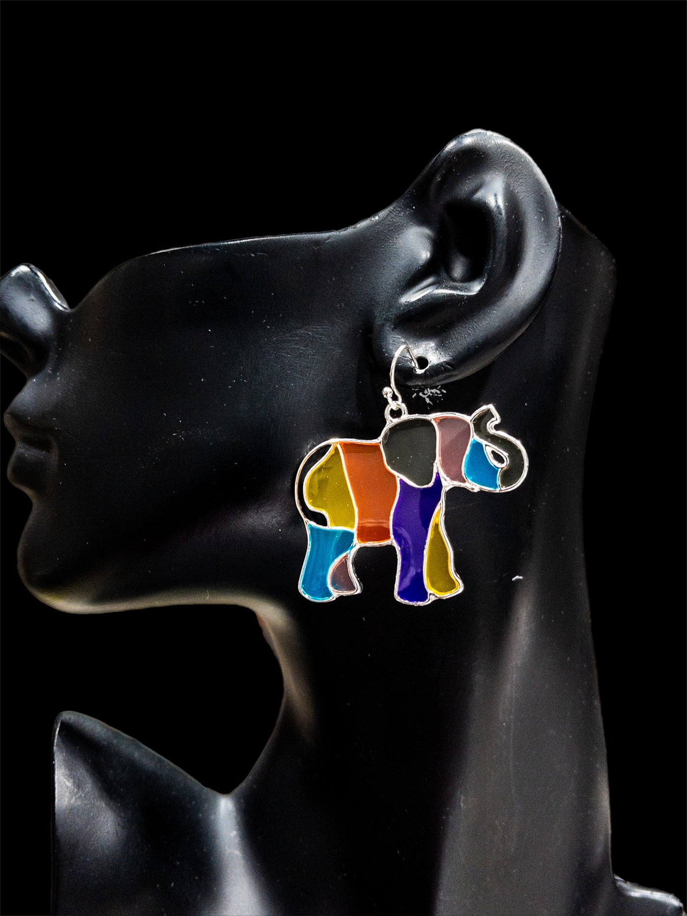 Colorful Osuno Elephant earring and Necklace Set