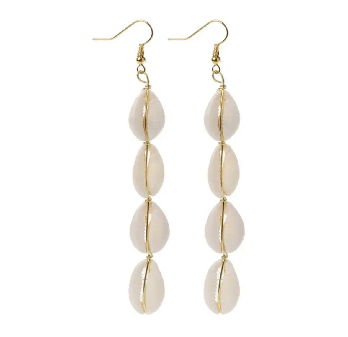 sidea Small Cowry /Cowrie Shell tiered earrings