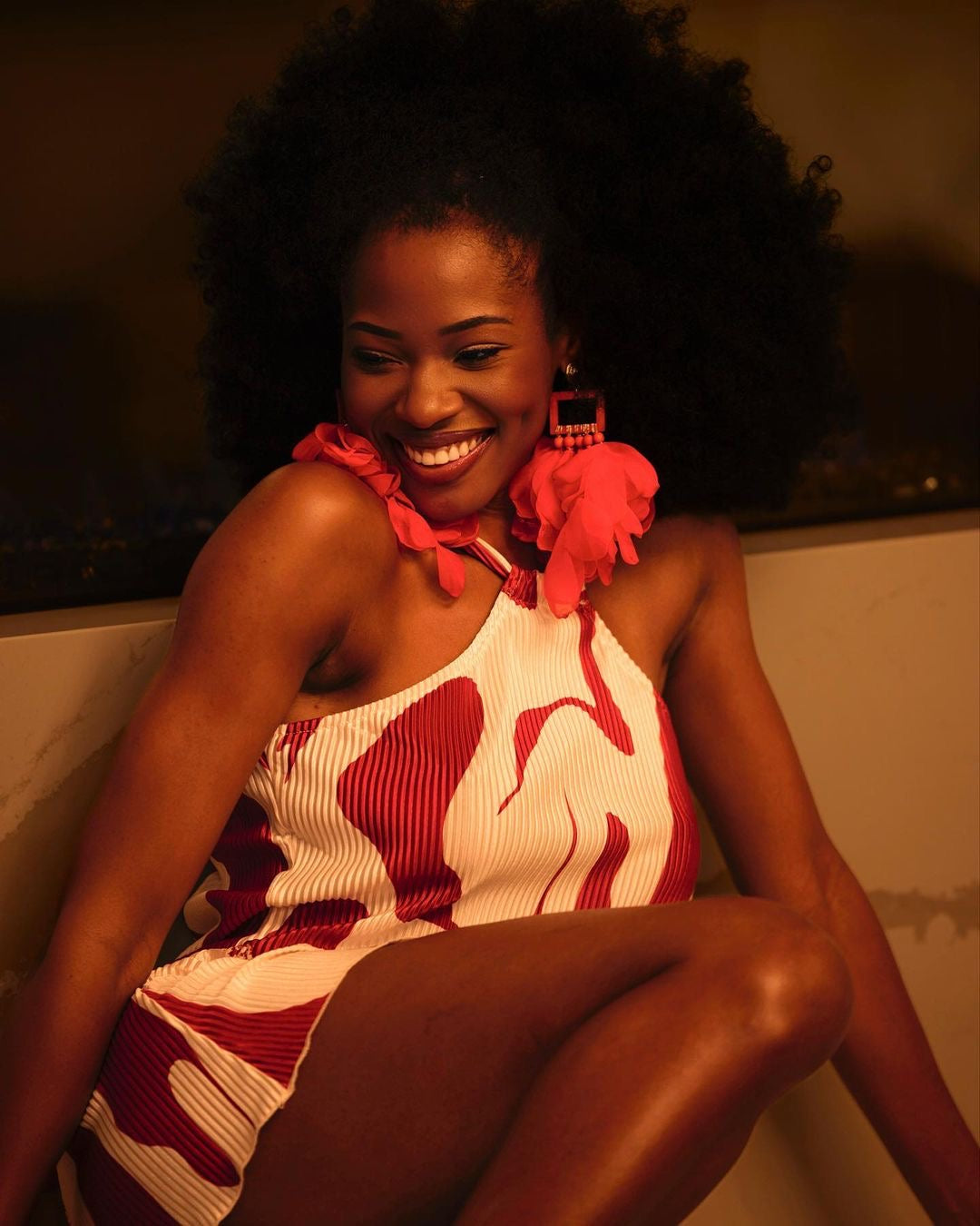 Nonso Square top flower petal earrings - Trufacebygrace