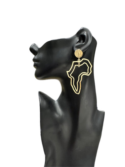 My African Map stud Dangle Earrings