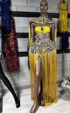 Imari Mettalic Ankara with Fringe Convertible Cover Up/ Cape/ Skirt - Trufacebygrace