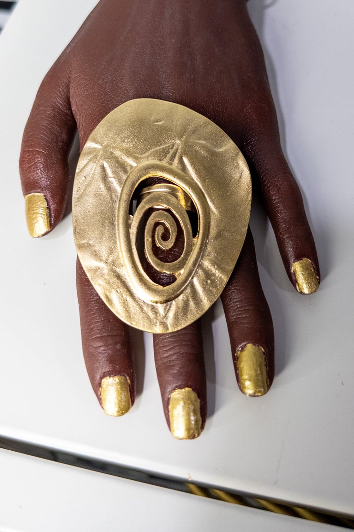 Infinity - Inspired Gold - Plated Brass Adjustable Statement Ring - Trufacebygrace