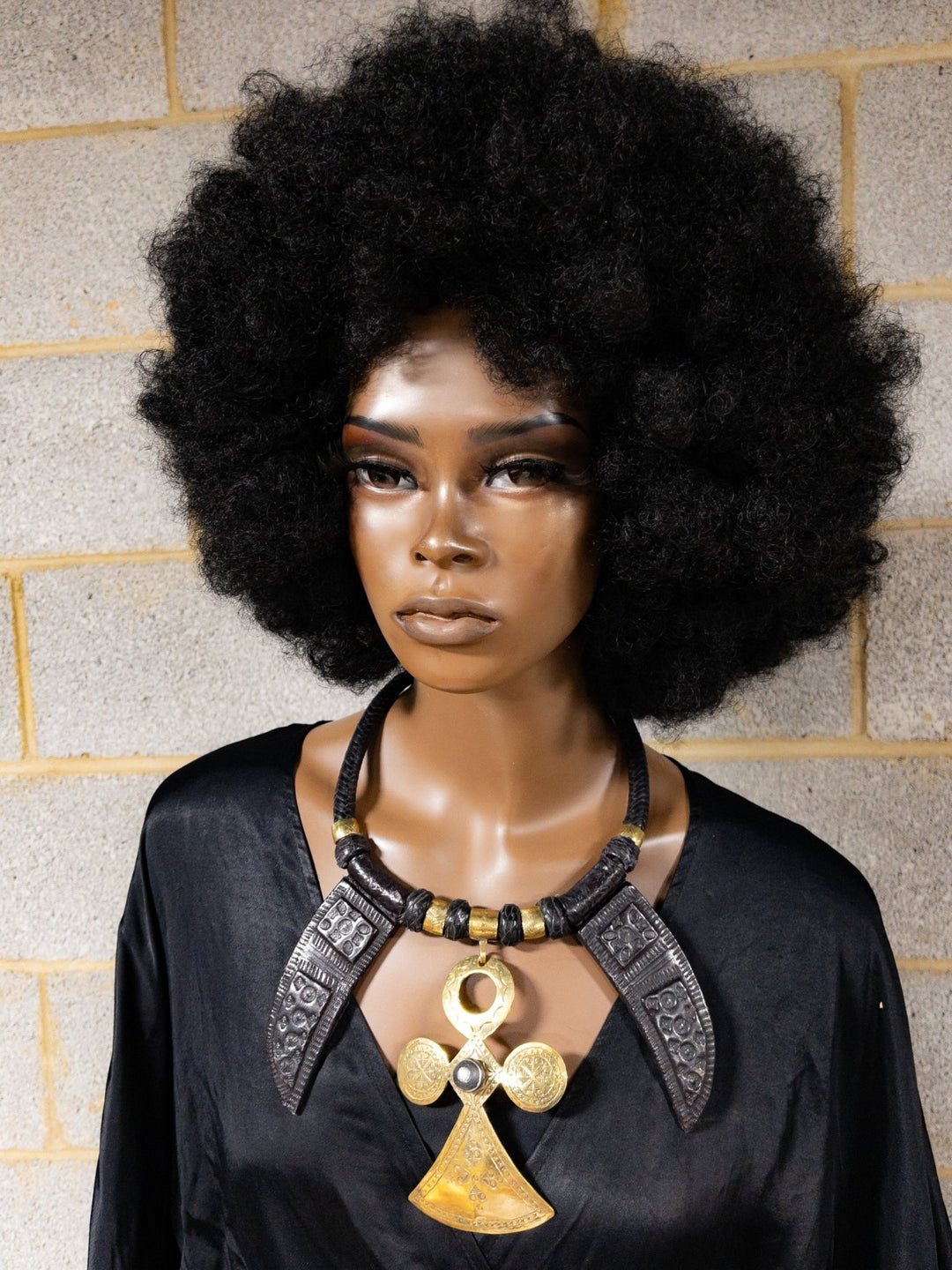 Issak Genuine Leather and oversized Ankh Pendant Necklace - Trufacebygrace