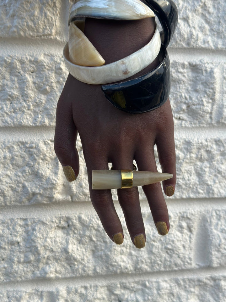 Ivory Horn Brass Ring - Trufacebygrace