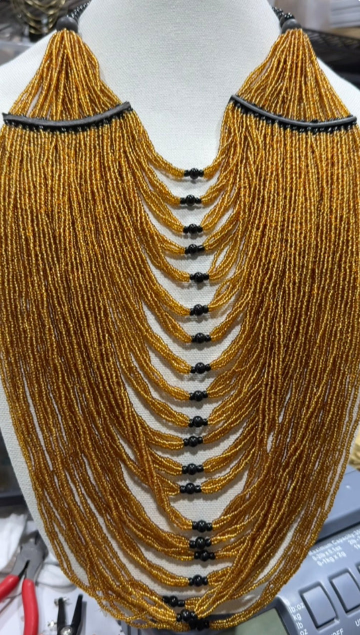 Jakobu multi strand beaded Necklace - Trufacebygrace