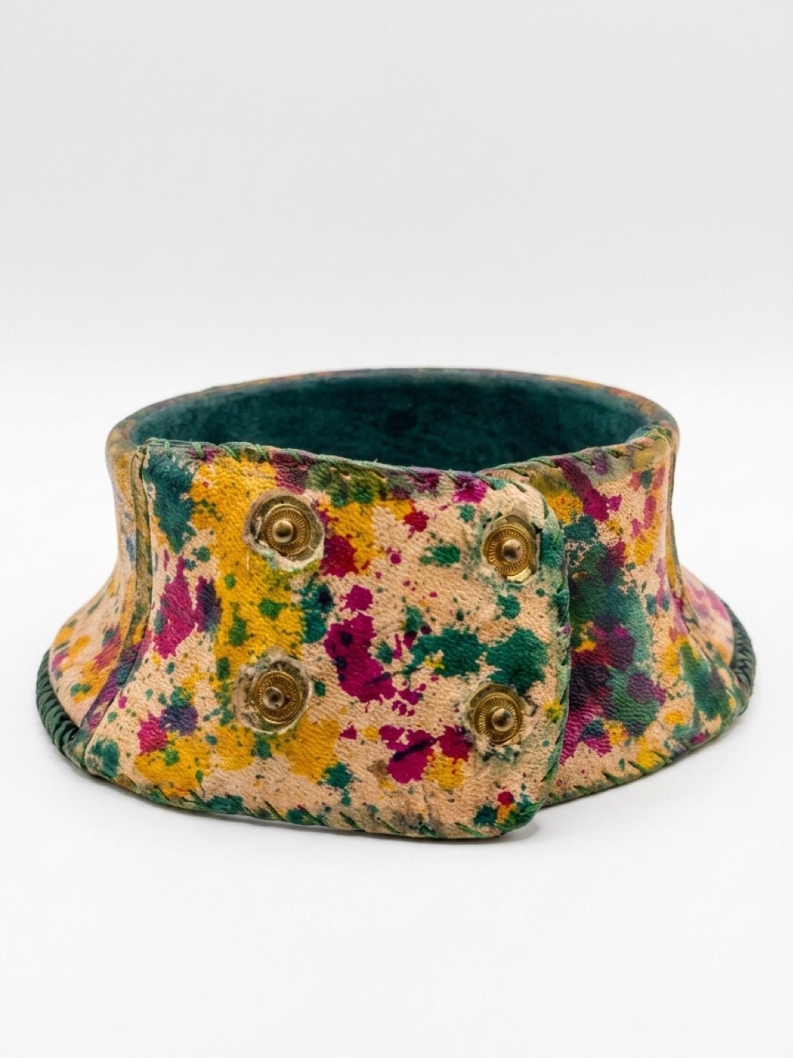 Kaleidoscope Hand-Painted Leather Collar Necklace - Trufacebygrace
