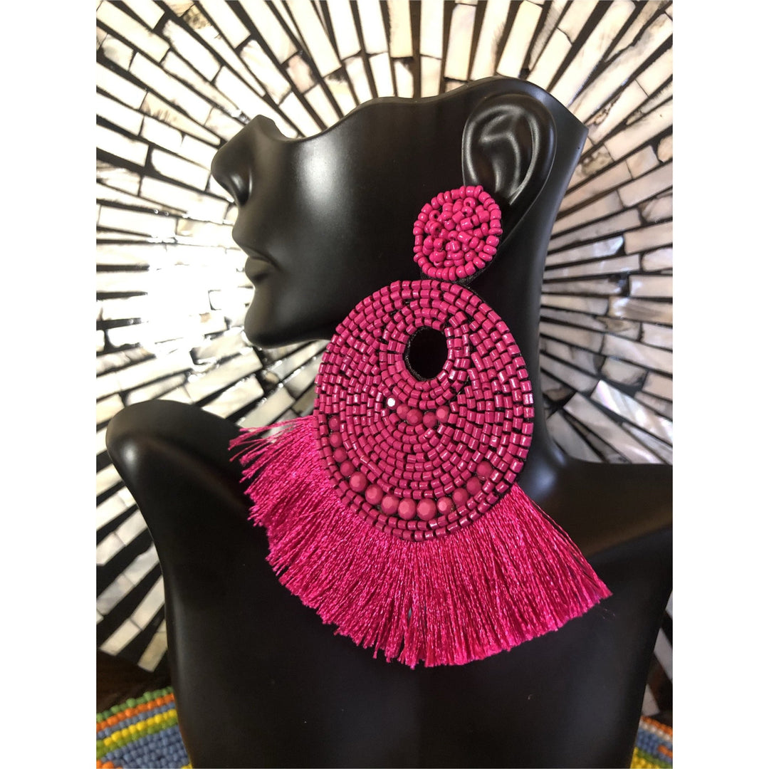 Karumba Beaded and Fringe Earrings - Trufacebygrace