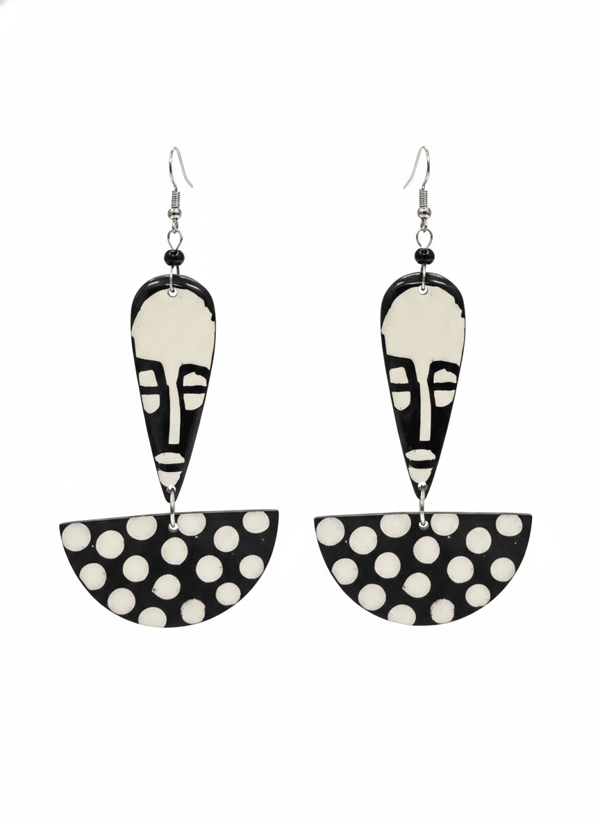 Kasa Mask Statement Drop Earrings - Trufacebygrace