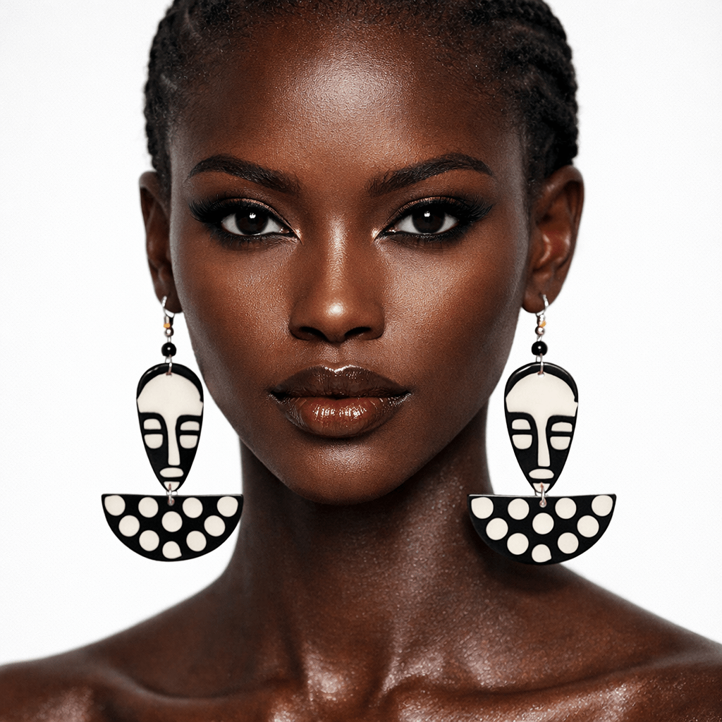Kasa Mask Statement Drop Earrings - Trufacebygrace