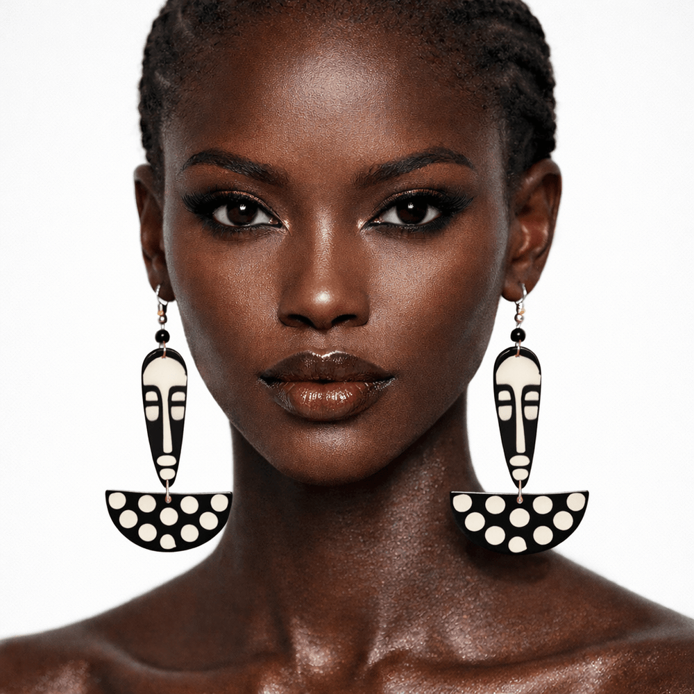 Kasa Mask Statement Drop Earrings - Trufacebygrace