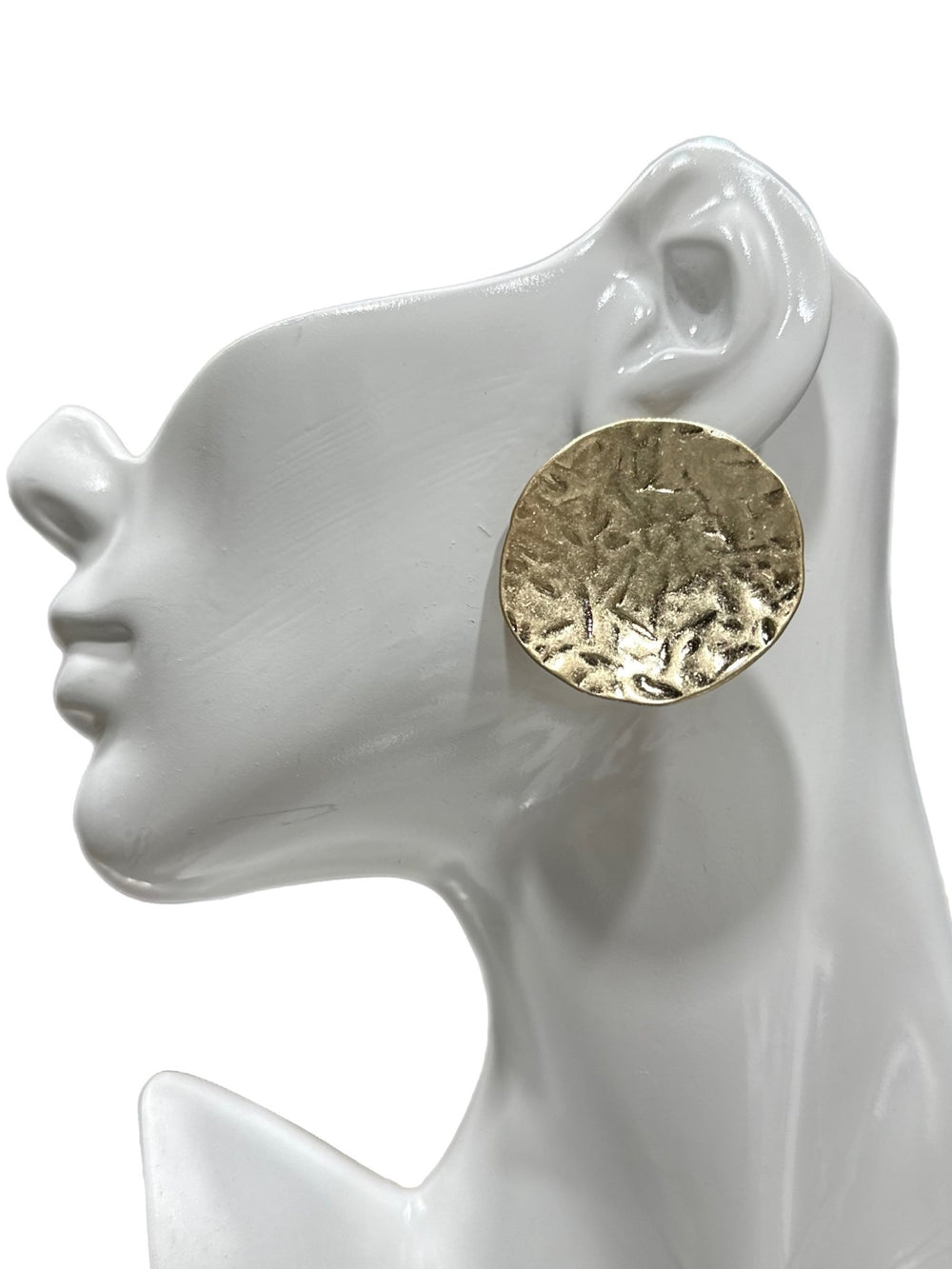 Keba Hammered statement hollow stud earrings - Trufacebygrace