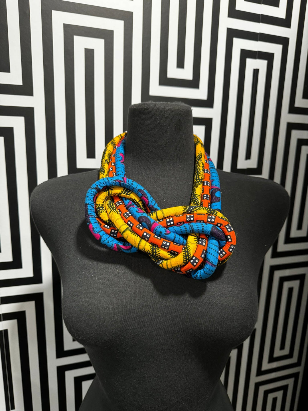 Knotted Ankara Print Necklace - Trufacebygrace